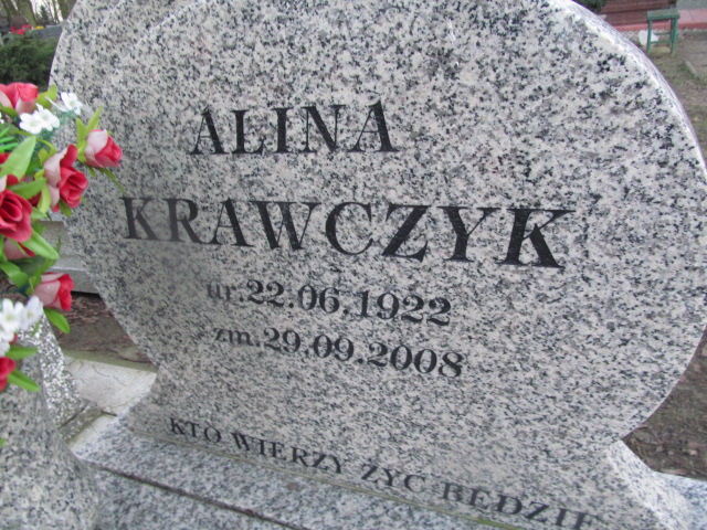 Alina Krawczyk 1922 Inowrocław - Grobonet - Wyszukiwarka osób pochowanych